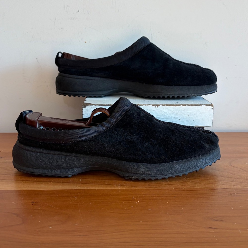 Turtle Fur Womens Black Suede Clogs Mules Slip On Shoes 53060 Size 9M